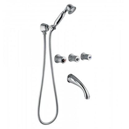 Смеситель для ванны Bongio Impero, цвет: хром/blue and red swarovski