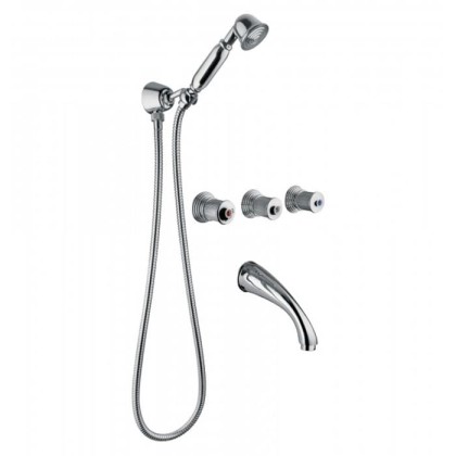 Смеситель для ванны Bongio Impero, цвет: хром/blue and red swarovski