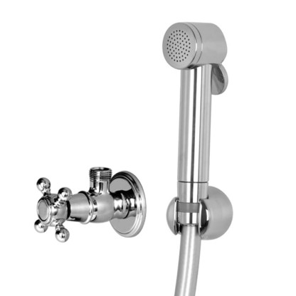 Fima Carlo Frattini Collettivit? Гигиенический душ, настенный, со шлангом 120см., с угловым вентелем, цвет: хром