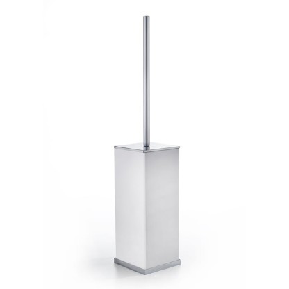 3SC Mood Deluxe White Туалетный ёршик, напольный, композит Solid Surface, цвет: белый матовый/хром