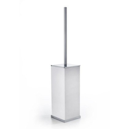 3SC Mood Deluxe White Туалетный ёршик, напольный, композит Solid Surface, цвет: белый матовый/хром