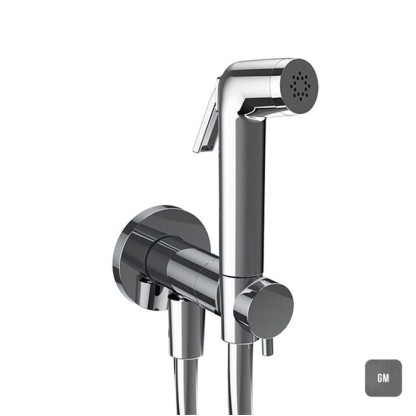 Almar Гигиенический душ со шлангом 120см., вывод с держателем и прогрессивный картридж, цвет: оружейный металл брашированный PVD