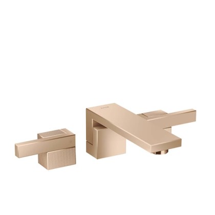 Axor Edge Смеситель для раковины, на 3 отв., с донным клапаном push/open, излив 190мм, алмазная огранка, цвет: красное золото