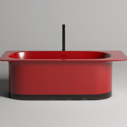 Salini Ninfea Ванна отдельностоящая 180х82х57.5см., донный клапан, сифон, слив-перелив, материал: S-stone, цвет: Carmine red