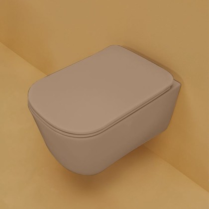 Kerasan Tribeca Унитаз подвесной 54х35см, безободковый, с системой экономии воды 3л, c креплением WB9N, цвет: Bruno matt