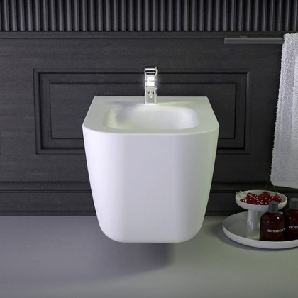 KNIEF Glam Биде подвесное 58х39х37 см, с 1 отв под смеситель, цвет: белый матовый