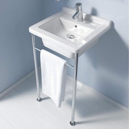 Duravit Starck 3 Консоль металлическая 48x46.5см, с раковиной на 1 отв., напольная, цвет: белый/хром