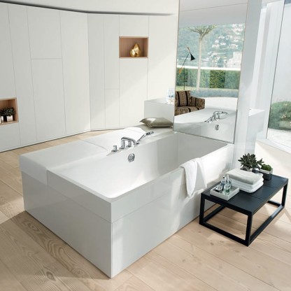 Burgbad Crono Ванна отдельностоящая 180x130x59-61 см, прямоугольная, вкл. мебель, цвет: белый