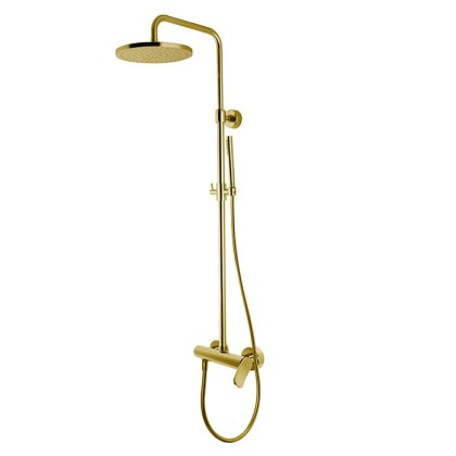 Fima Carlo Frattini Colonne doccia Душевая стойка, верхний душ 25см., со смесителем, держателем и ручным душем, цвет: золото
