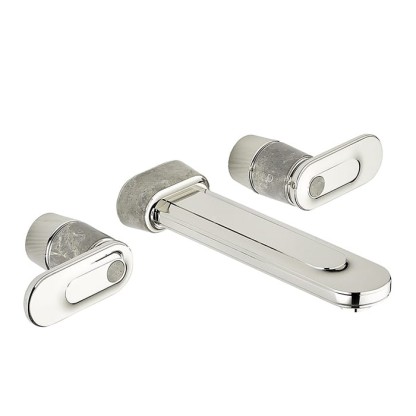 THG CORVAIR A MANETTES FIOR DI BOSCO Смеситель для раковины настенный, c 2 вентилями, внешняя часть, цвет: хром