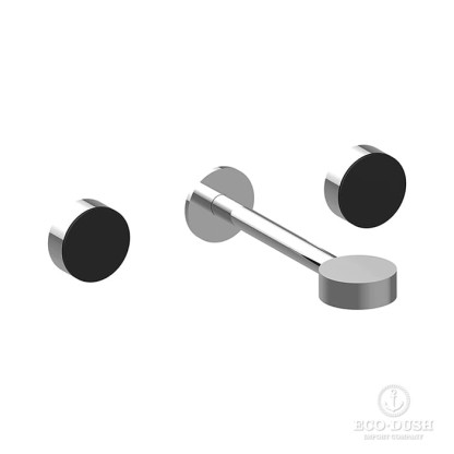 Cisal Slim Смеситель для раковины, настенный,  внешняя часть, цвет: хром/черный матовый