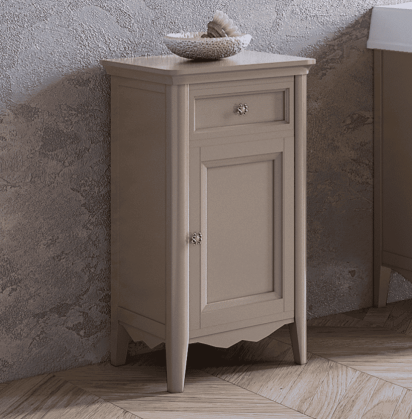 TW Veronica, Тумба 50.2/45x40/37.4 x h86.7см, 1 распашная дверка 1 выдвижной ящик, доводчики Blum (петли справа-DX), напольная, цвет: Tortora, ручки: Riflesso