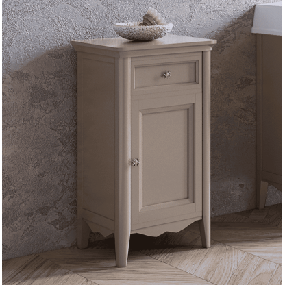 TW Veronica, Тумба 50.2/45x40/37.4 x h86.7см, 1 распашная дверка 1 выдвижной ящик, доводчики Blum (петли справа-DX), напольная, цвет: Tortora, ручки: Riflesso