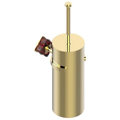 THG P?tale de cristal rouge Ёршик для туалета, подвесной, цвет: золото/красный хрусталь