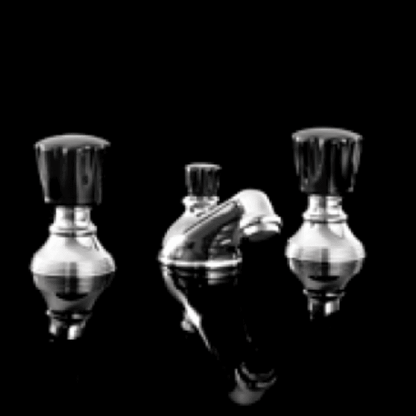 Devon&Devon Black Morris Смеситель для биде на 3 отв. с донным клапаном. ручки черные. цвет: хром