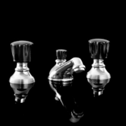 Devon&Devon Black Morris Смеситель для биде на 3 отв. с донным клапаном. ручки черные. цвет: хром