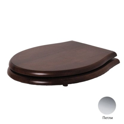 Azzurra Jubilaeum Сиденье для унитаза из массива ореха, микролифт, цвет: Орех (Noce)/хром