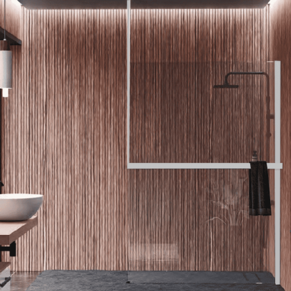 Novellini Kuadra H Душевое ограждение 160х205cм., с свободным входом, Dx, с потолочн кронштейн, с полотенцедержателем, стекло прозрачное, цвет: белый матовый