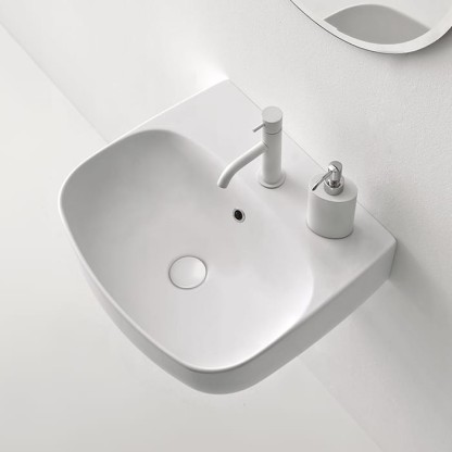 Kerasan Nolita Раковина 50х45 см, 1 отв., подвесная/накладная, цвет: белый матовый