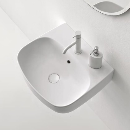 Kerasan Nolita Раковина 50х45 см, 1 отв., подвесная/накладная, цвет: белый матовый