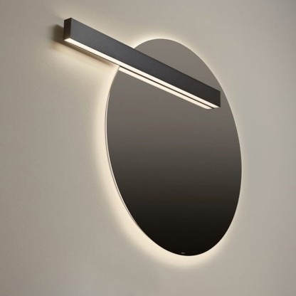 Antonio Lupi Circus Зеркало ?108cм., с белой светодиодной подсветкой, с блестящей кромкой, с левосторонним светильником LUCENTE, на раме