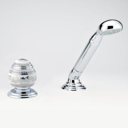 THG Marquise porcelaine blanche Ручной душ на борт ванны, 2 отв., цвет: хром/платина/белый фарфор