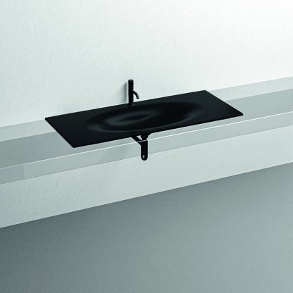 Kerasan Shape Раковина 122х52см, встраиваемая, с 1 отв., цвет: черный матовый