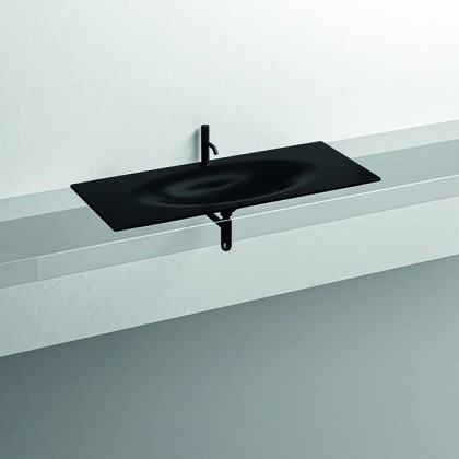 Kerasan Shape Раковина 122х52см, встраиваемая, с 1 отв., цвет: черный матовый