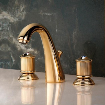 Смеситель для раковины Bongio Impero, цвет: золото/blue and red swarovski