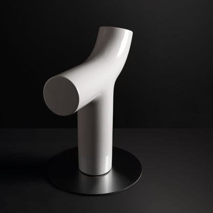 Kerasan Artwork Малый архитектурный декор для ванной: Стул на 1-ой ноге "COW", напольный, Цвет: белый