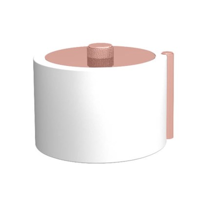 Bertocci Easy Контейнер с крышкой, композит, отделка "медовые соты", цвет: белый матовый/золото