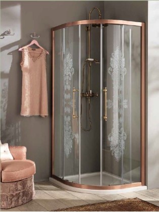 SAMO VB Душевое ограждение полукруг 86.5-89.5х200см., профиль и ручки хром, стекло прозрачное без декора+starclean