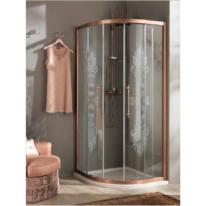 SAMO VB Душевое ограждение полукруг 86.5-89.5х200см., профиль и ручки хром, стекло прозрачное без декора+starclean