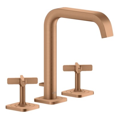 Axor Citterio E Смеситель для раковины, на 3 отв., с донным клапаном, цвет: шлифованная бронза