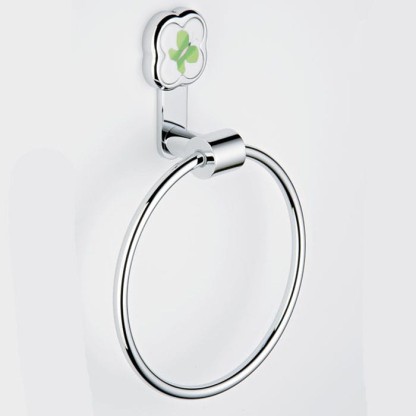 THG CAPUCINE VERT DECOR PLATINE Полотенцедержатель-кольцо 18см., декор зеленый, цвет: хром