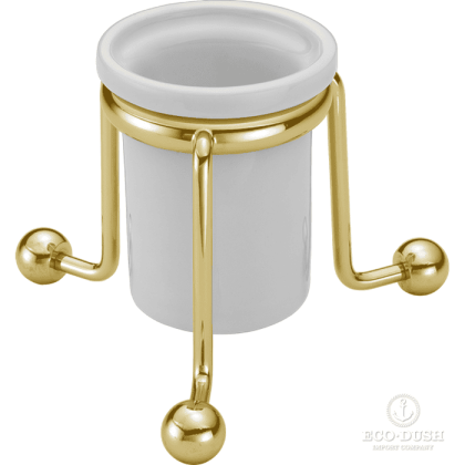 HUBER Croisette Стакан настольный, цвет: золото/керамика