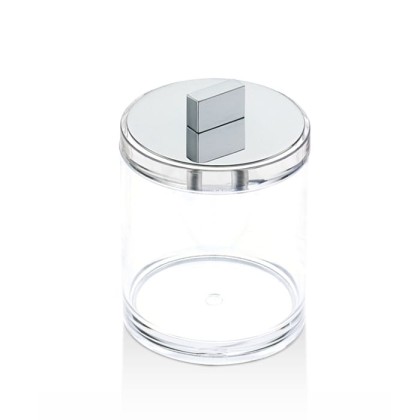 Decor Walther Sky DMD M Баночка универсальная 9.5x12см, с крышкой, акрил, цвет: хром