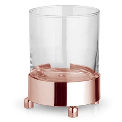 Bertocci Cinquecento Стакан настольный, цвет: прозрачное стекло/розовое золото