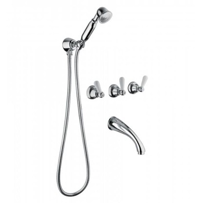 Смеситель для ванны Bongio Oxford Lux, цвет: хром/белый фарфор