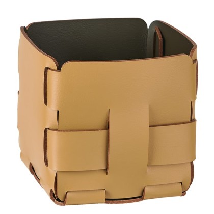 ADJ Корзинка Mini Bottega, 12x12xH13 см., цвет: горчичный/оливковый