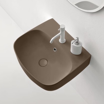 Kerasan Nolita Раковина 50х45 см, 1 отв., подвесная/накладная, цвет: Bruno matt