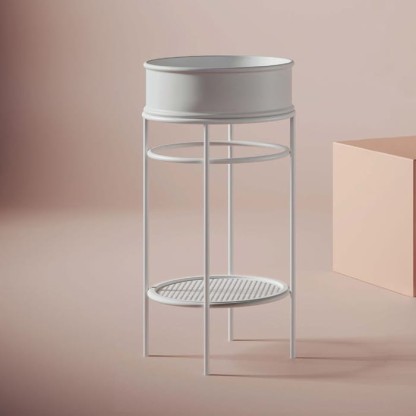 Artceram VOGUE Металическая структура ?44хh72,5см с раковиной Atelier без отв. под смеситель, с сетчатой полочкой, напольный, цвет: белый матовый