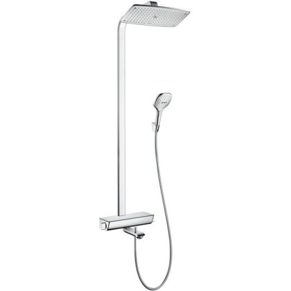 Hansgrohe Raindance Select Showerpipe 360 Душевой гарнитур, в набор входят: термостат с запорным и переключающим вентилем, переключатель для ручного душа, верхний душ Raindance E AIR 1jet 360x190 мм, ручной душ Raindance Select 150 3jet, душевой шланг