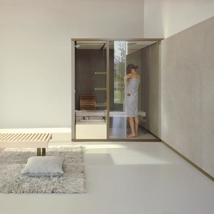 Effegibi BodyLove H Хаммам 200x176x220см, пристенная, цвет: трубчатое стекло/гладкое стекло