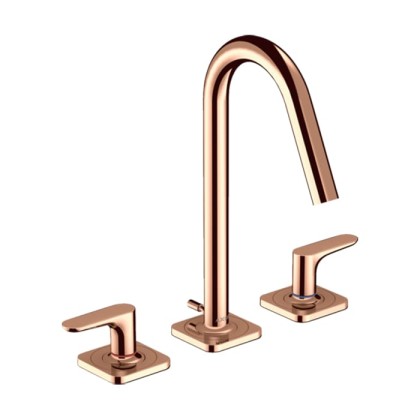 Axor Citterio M Смеситель для раковины, на 3 отв., с донным клапаном, цвет: полированное красное золото