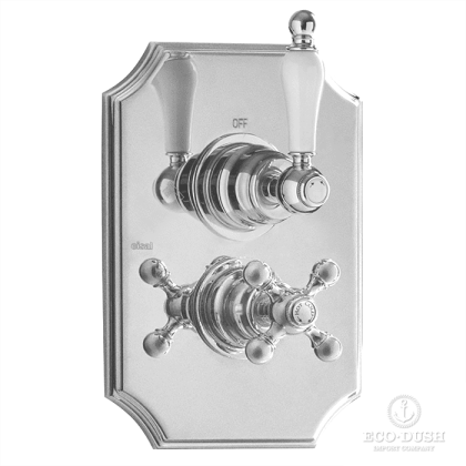 CISAL Arcana Toscana Термостатический смеситель с переключателем на 2 выхода, цвет: хром/белый
