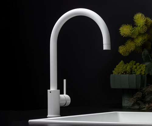 Белая вытяжка Смеситель ISEO ROUND WHITE