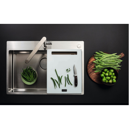 Доска разделочная пластиковая белая 330х420