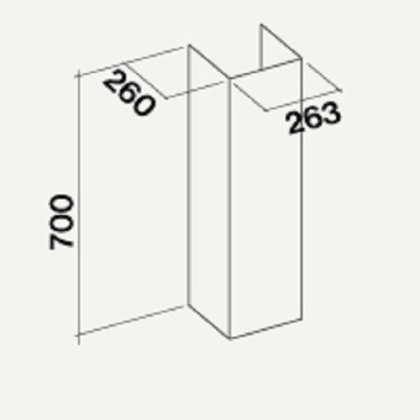 Удлинитель воздуховода для Atlas/Blade/Lumen/Onda/Plane H=700 мм