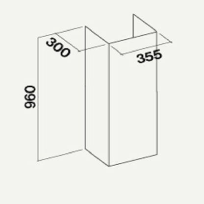 Удлинитель воздуховода для Lumina NRS/Plane NRS/Horizon NRS/ Aria NRS H=960 мм